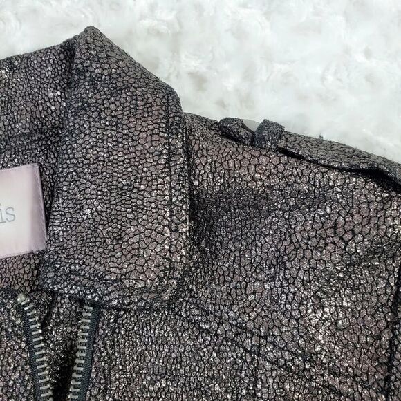 Lucy Paris Moto Jacket Bronze Metallic Size Small - Picture 11 of 11